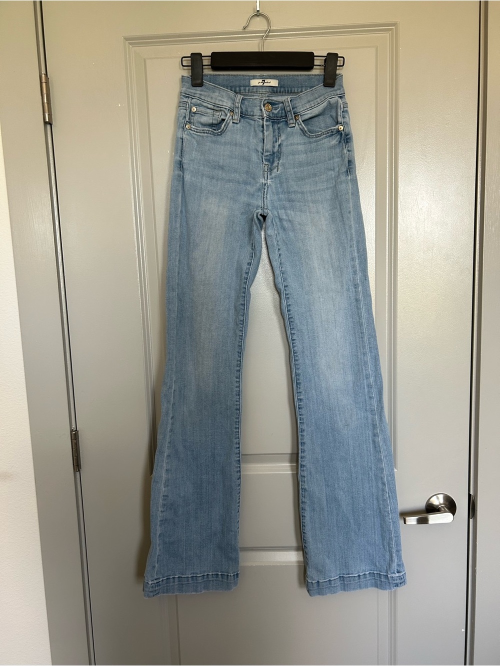 7 For All Mankind Light Wash Dojo Flare Jeans